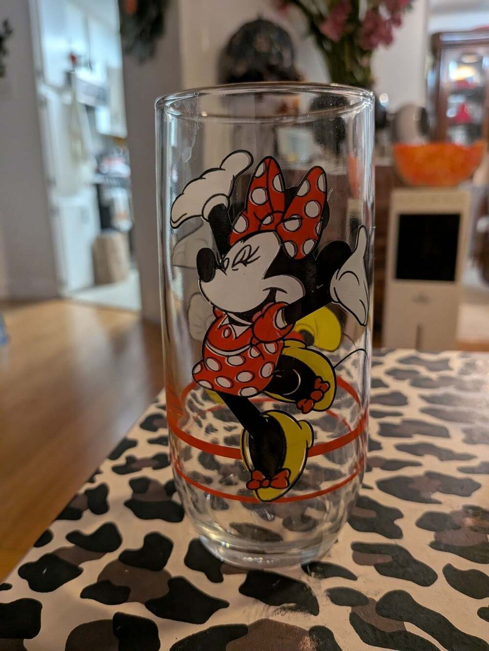 Disney Mickey And Minnie Mouse Vintage Drinking Glass Tumbler